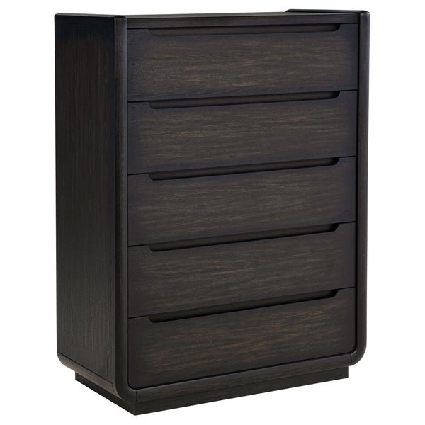 Coaster Leandro chest in burnished black finish