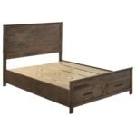 Coaster Fine Furniture Woodmont Bedroom Set – Rustic Golden Brown Wire-Brushed Hardwood with Storage Drawers & Bar Handles - Image 2