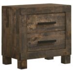 Coaster Fine Furniture Woodmont Bedroom Set – Rustic Golden Brown Wire-Brushed Hardwood with Storage Drawers & Bar Handles - Image 3