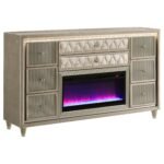 Coaster Fine Furniture Lorient Velvet Bedroom Set with LED Lighting and USB Charging - Image 9