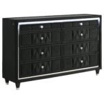 Coaster Fine Furniture Lorient Velvet Bedroom Set with LED Lighting and USB Charging - Image 21