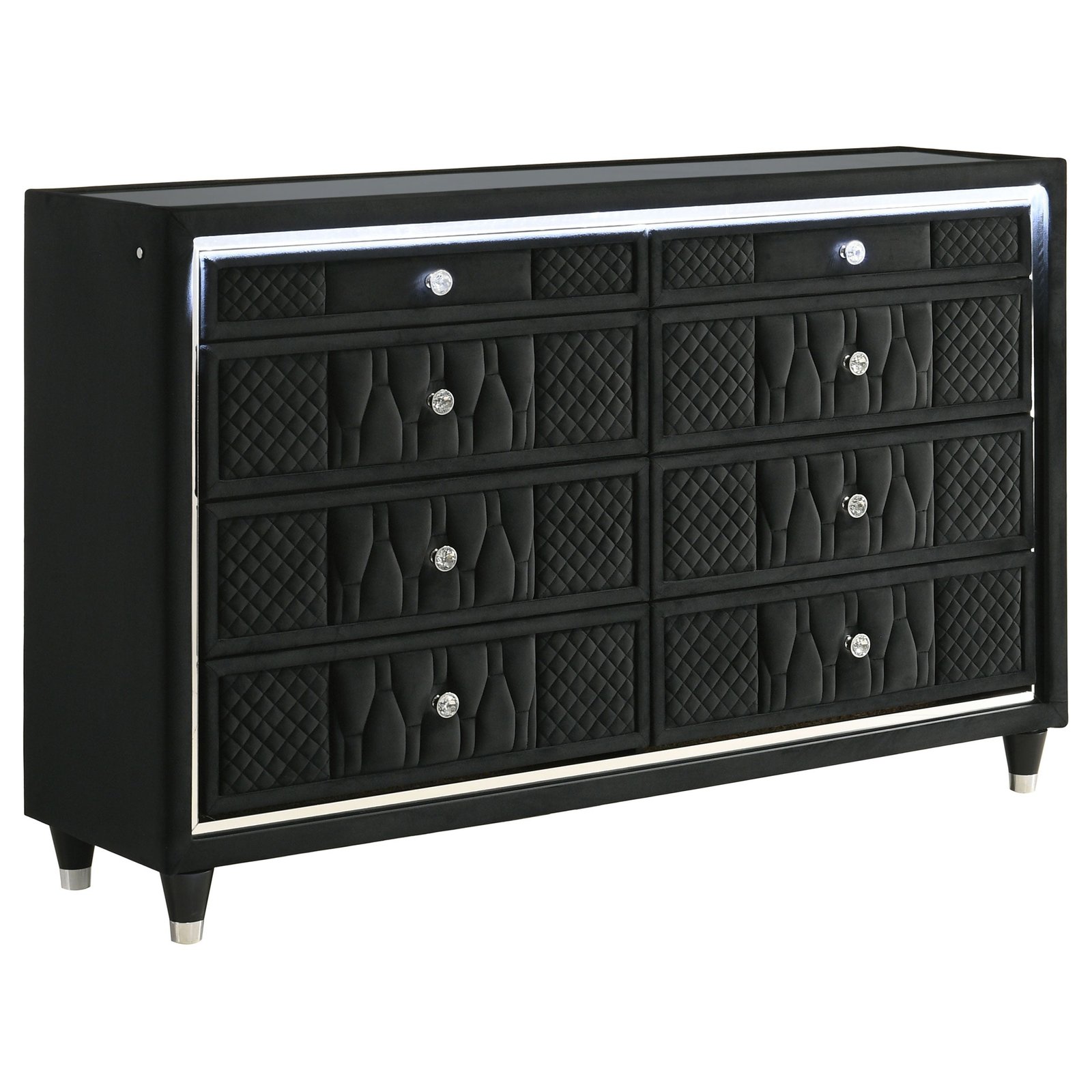 Coaster Lorient standard dresser with crystal knobs and acrylic legs