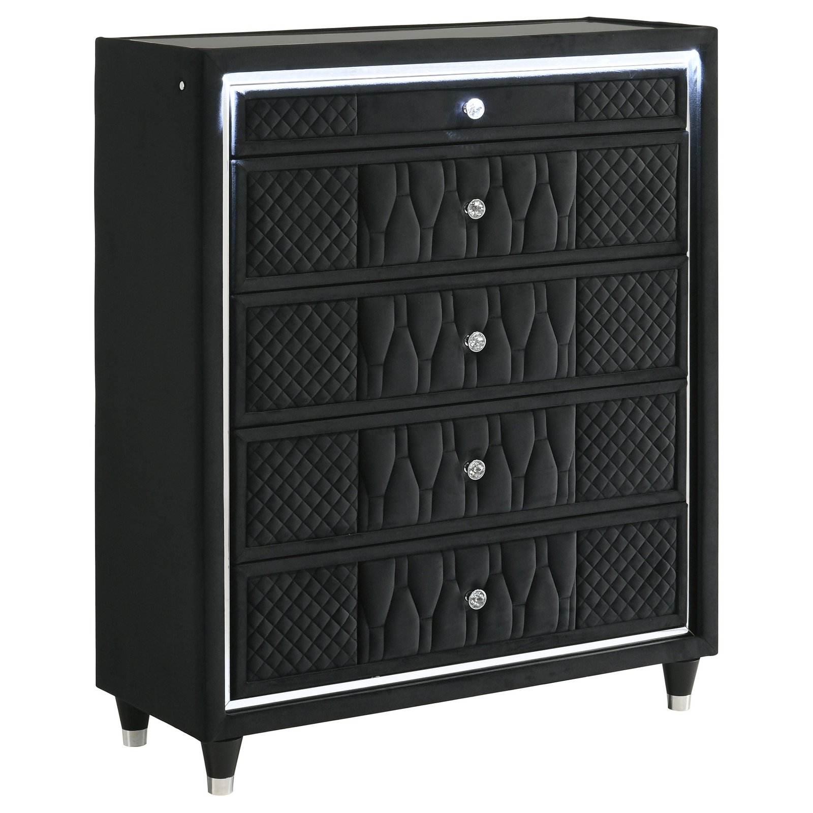 Coaster Lorient chest with crystal knobs and acrylic legs