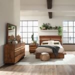 Coaster Fine Furniture Winslow Bedroom Set – Smokey Walnut Platform Bed with Storage