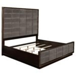 Coaster Fine Furniture Durango Bedroom Set – Grid-Tufted Velvet Headboard & Gold Hardware - Image 2