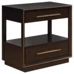Coaster Fine Furniture Durango Bedroom Set – Grid-Tufted Velvet Headboard & Gold Hardware - Image 3