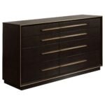 Coaster Fine Furniture Durango Bedroom Set – Grid-Tufted Velvet Headboard & Gold Hardware - Image 5