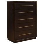 Coaster Fine Furniture Durango Bedroom Set – Grid-Tufted Velvet Headboard & Gold Hardware - Image 11
