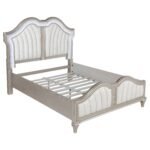 Coaster Fine Furniture Evangeline Bedroom Set – Glam Silver Oak Finish, Double Arch Tufted Headboard, USB Nightstand & Felt-Lined Drawers - Image 2