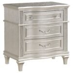 Coaster Fine Furniture Evangeline Bedroom Set – Glam Silver Oak Finish, Double Arch Tufted Headboard, USB Nightstand & Felt-Lined Drawers - Image 3