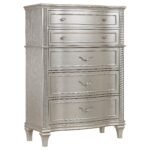Coaster Fine Furniture Evangeline Bedroom Set – Glam Silver Oak Finish, Double Arch Tufted Headboard, USB Nightstand & Felt-Lined Drawers - Image 8