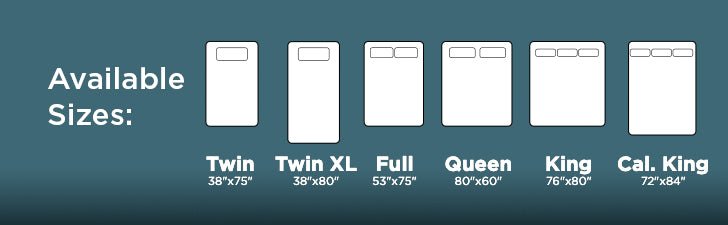 Tempur-Pedic Adapt sizes