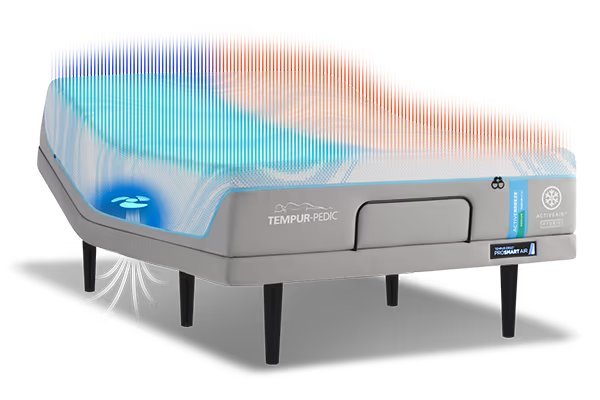 TEMPUR-ActiveBreeze dual-zone climate control, each side independently set