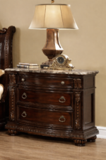 McFerran Home Furnishing B9500 Amber Dark Cherry Tufted Bedroom Set - Image 3