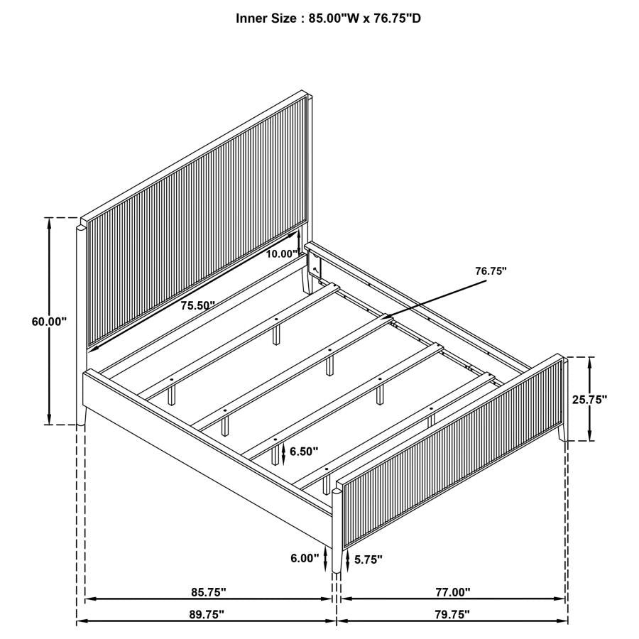Brookmead California King bed dimension diagram