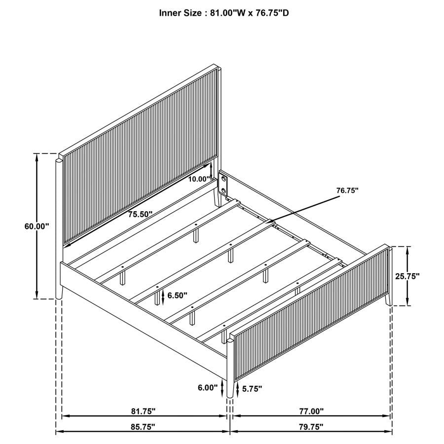 Brookmead Eastern King bed dimension diagram