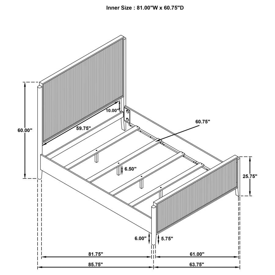 Brookmead Queen bed dimension diagram