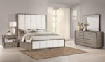 Coaster Fine Furniture Durango Bedroom Set – Grid-Tufted Velvet Headboard & Gold Hardware - Image 12