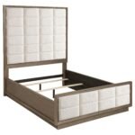 Coaster Fine Furniture Durango Bedroom Set – Grid-Tufted Velvet Headboard & Gold Hardware - Image 13