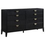 Coaster Fine Furniture Brookmead Modern Bedroom Furniture Set – Wire-Brushed Finish with Fluted Texturing, Golden Demi-Lune Handles, and English Dovetail Craftsmanship - Image 5