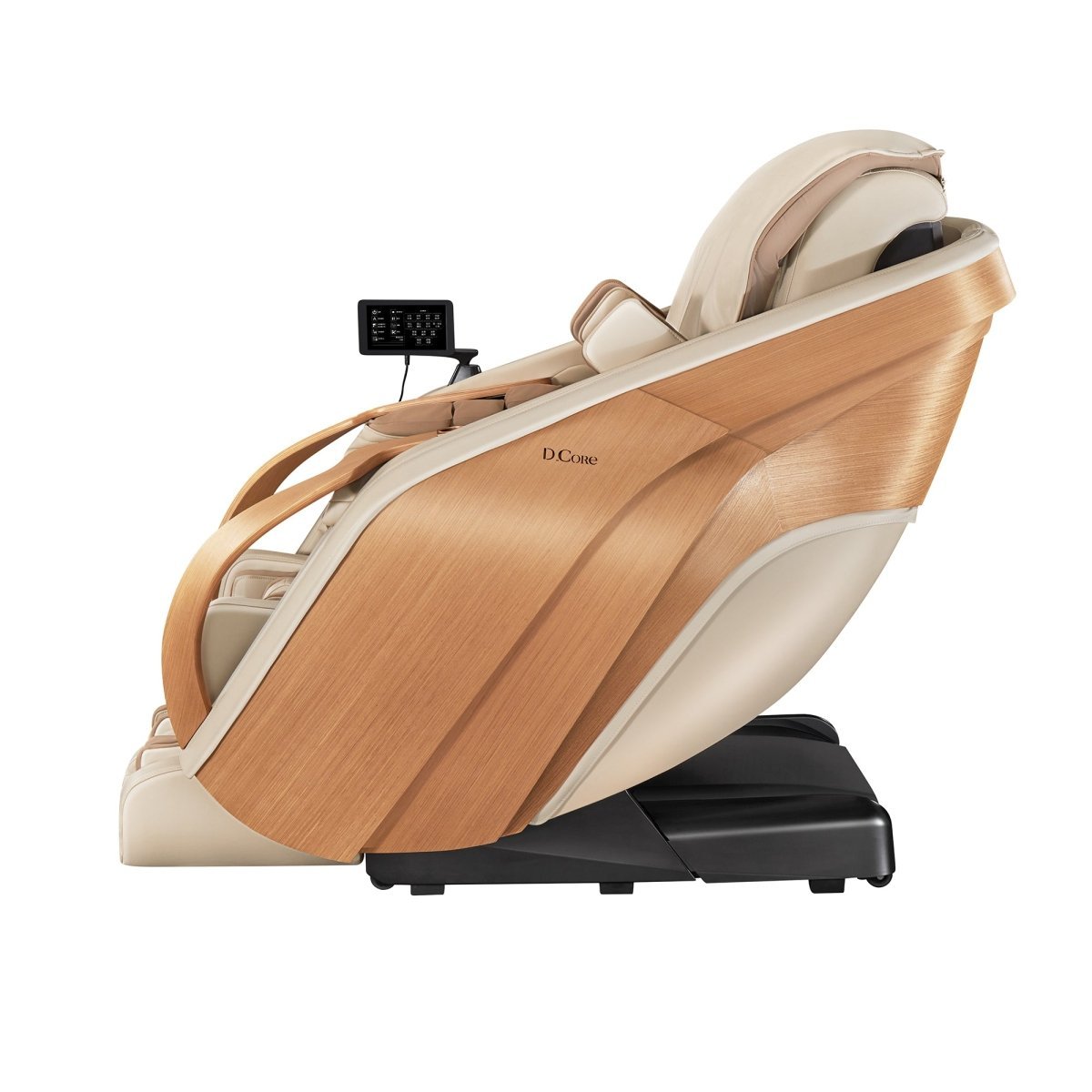 DCore2-BeigeLeft_2000X2000_39595c0a-7641-4009-b9a8-3e0e77adf7bb DCore 2 - Made in Japan Ultra Premium Massage Chair w/ Oak Side Panels - Image 1