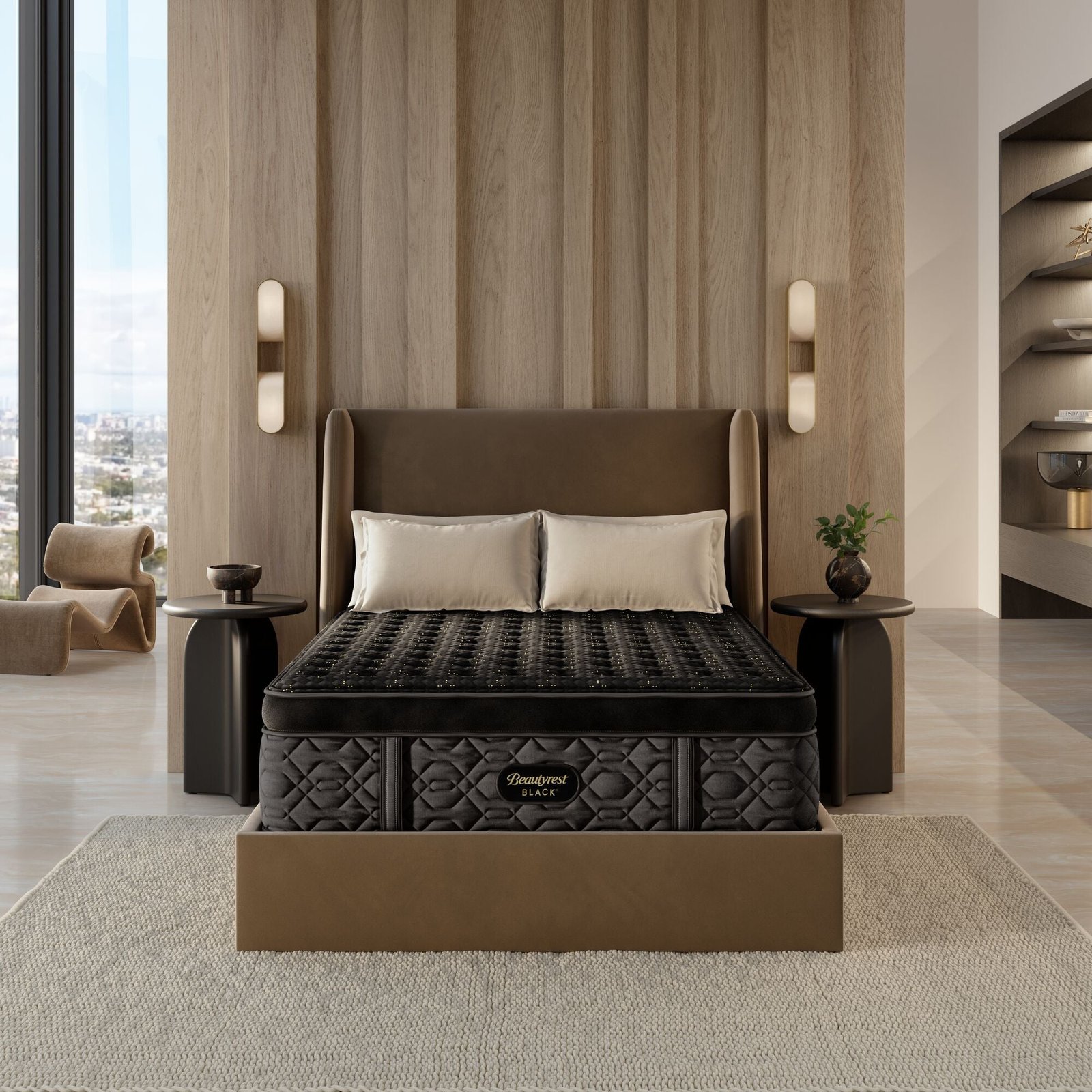 JPEG_Small-BR24_NL_Black_SeriesFour_FMSPT_Room_Front-1 Beautyrest Black® Series Four 17.5" Firm Pillow Top Mattress - Image 1
