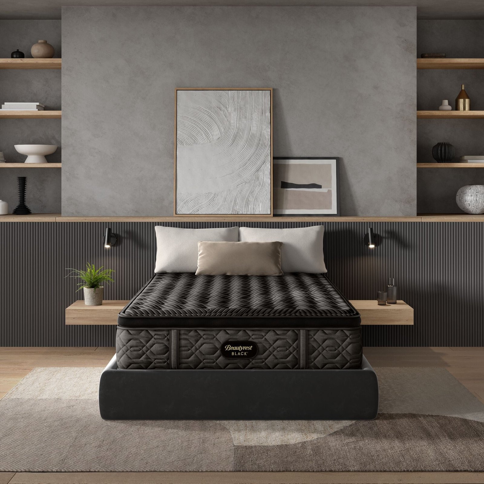JPEG_Small-BR24_NL_Black_SeriesOne_MDPT_Room_Front Beautyrest Black® Series One 14.75" Medium Pillow Top Mattress - Image 1