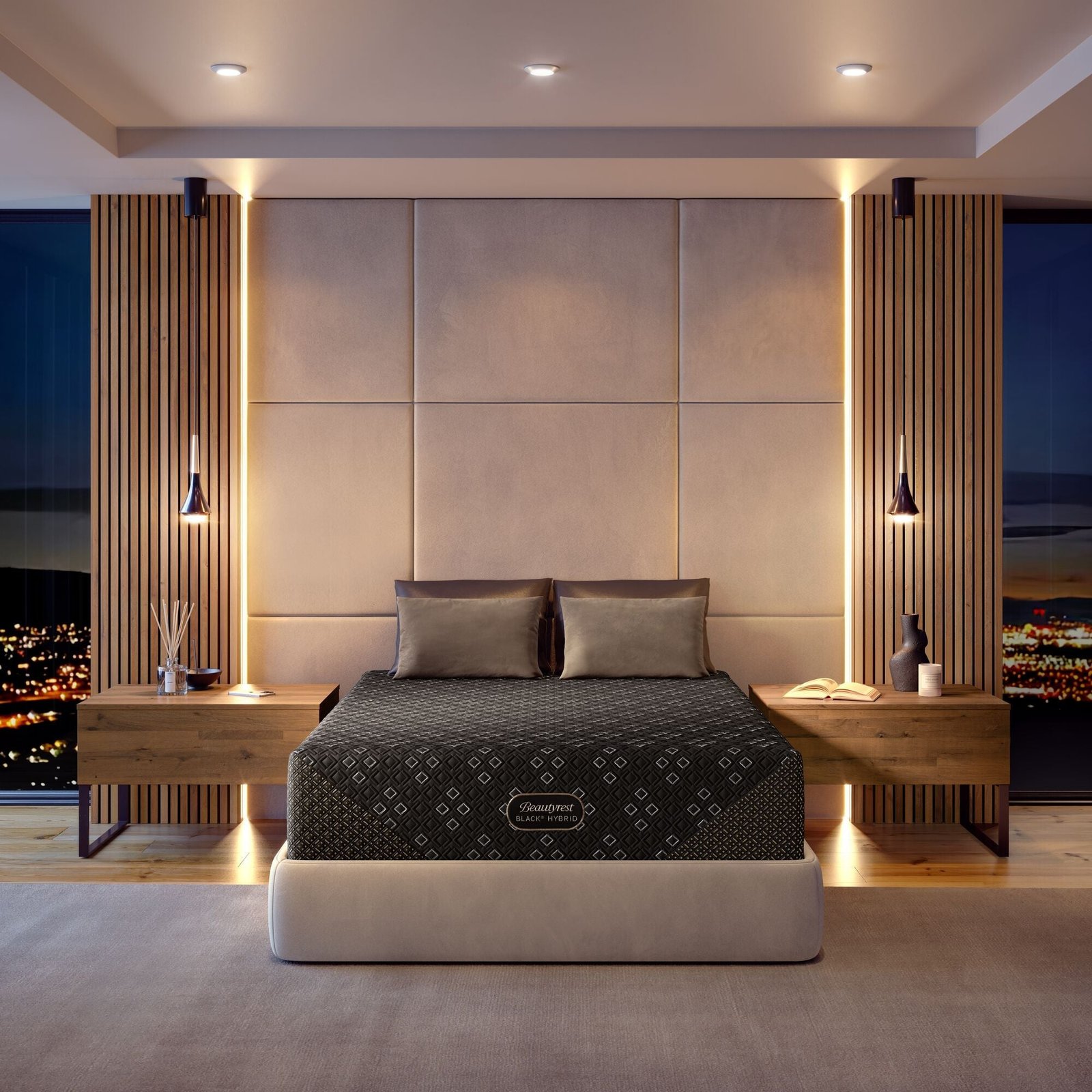JPEG_Small-BR26_NL_BlackHybridXCS_SeriesThree_MD_Room_Front-1 Beautyrest Black XCS Series Three Medium Hybrid Mattress - Image 1