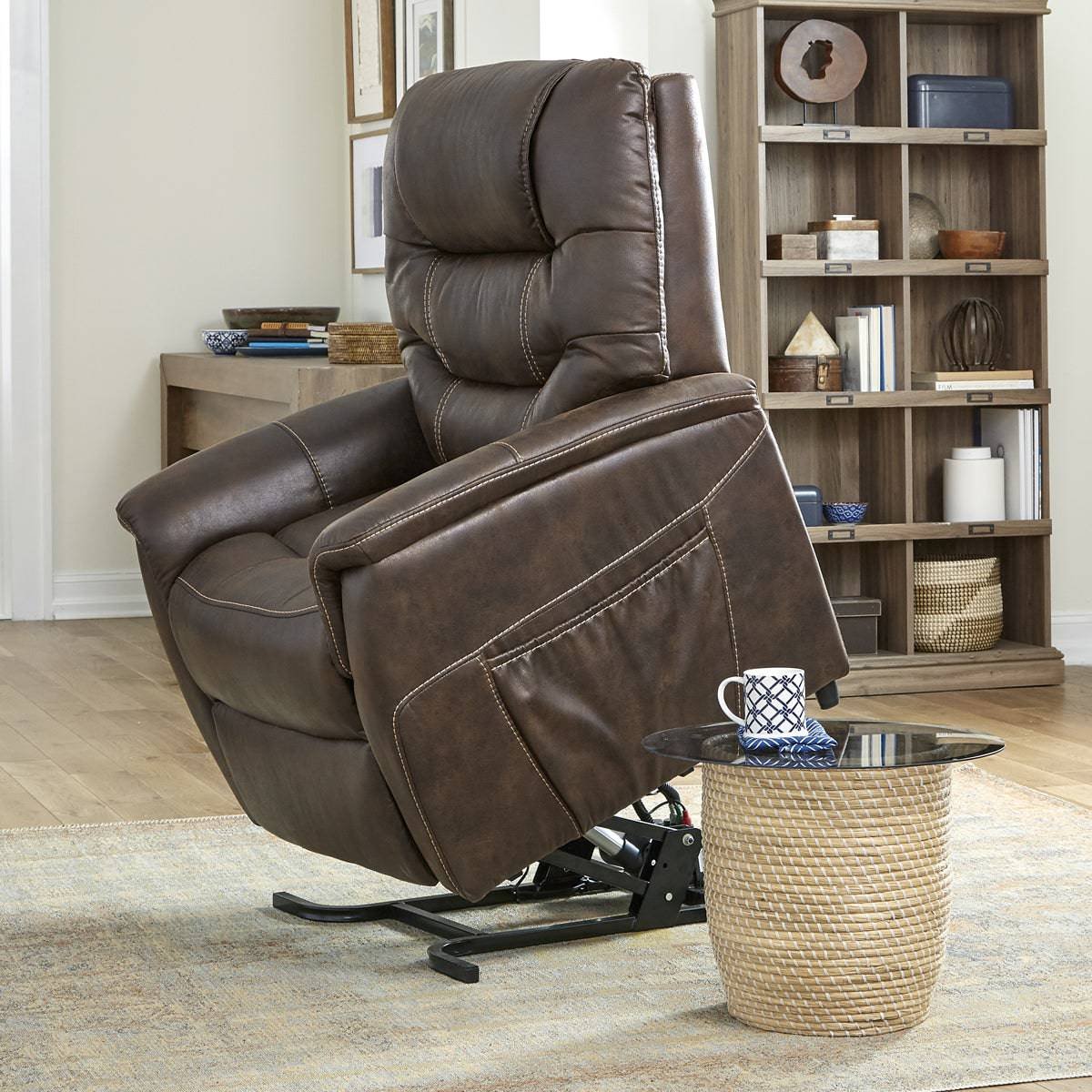 LIFESTYLE-UC476_MAPLE_LiftedV11_6cc6f6ef-78e3-413c-bb5e-1ece9f27840e UltraComfort Marbella UC476 Power Lift Chair Recliner - Image 1