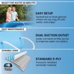 Kit piscine hors sol extérieure, PVC et acier, bleu, montage facile avec échelle, couverture, pompe de filtration GFCI 1000 GPH et 6 réservoirs – Image 4