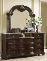 McFerran Home Furnishing B9500 Amber Dark Cherry Tufted Bedroom Set - Image 4