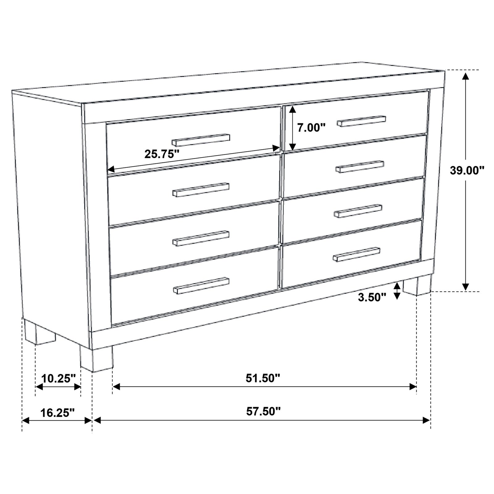 Dresser dimension diagram