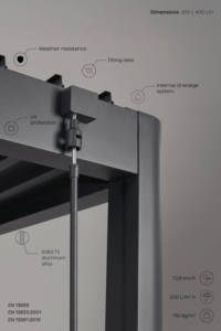 Pergola bioclimatique autoportante NATERIAL Clima alu gris anthracite – Image 5