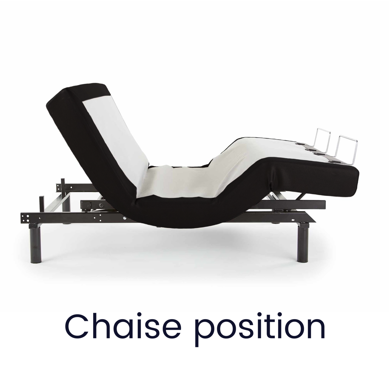 Black Ergo-Pedic iTilt adjustable base in chaise position
